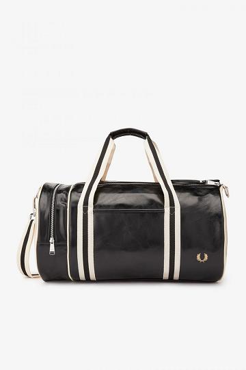 Plecaki Fred Perry Klasyczne Barrel Damskie Czarne | PL 1804UZGT